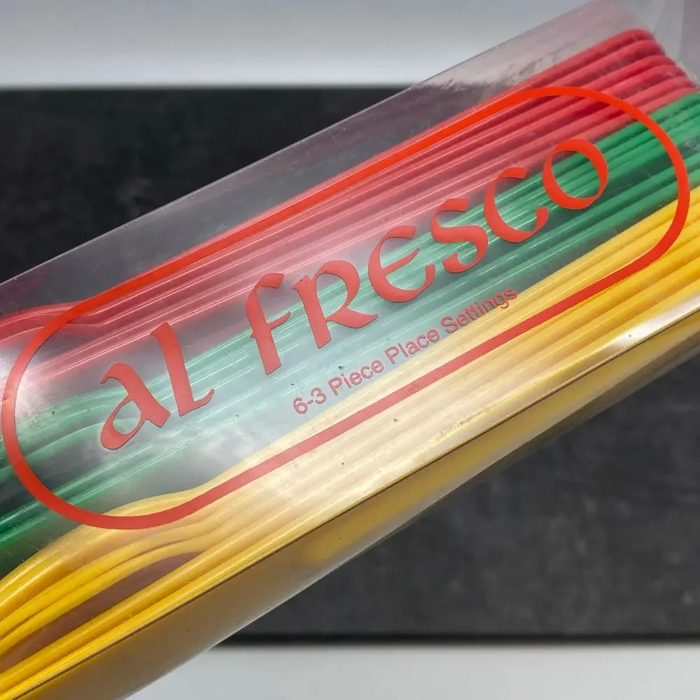 Pier 1 Al Fresco 6 Place Settings Plastic Modern Flatware Camping‎ Travel Japan